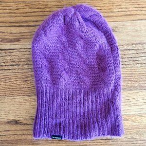 Nixon cableknit beanie, berry colored